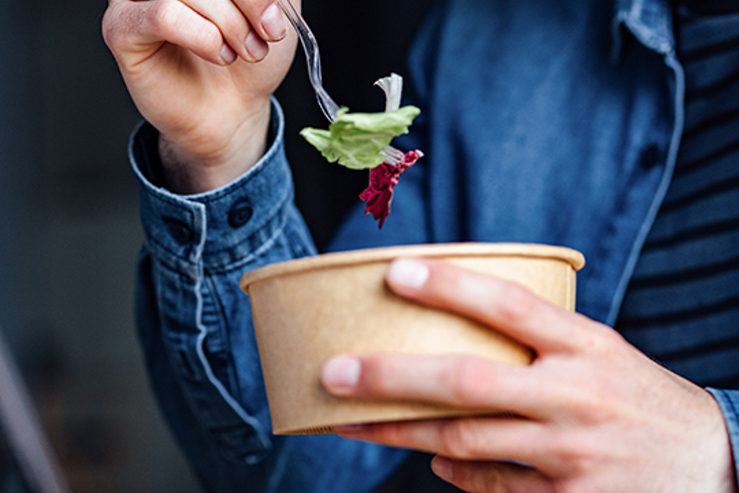 Bite Squad Portrait 2 person eating salad