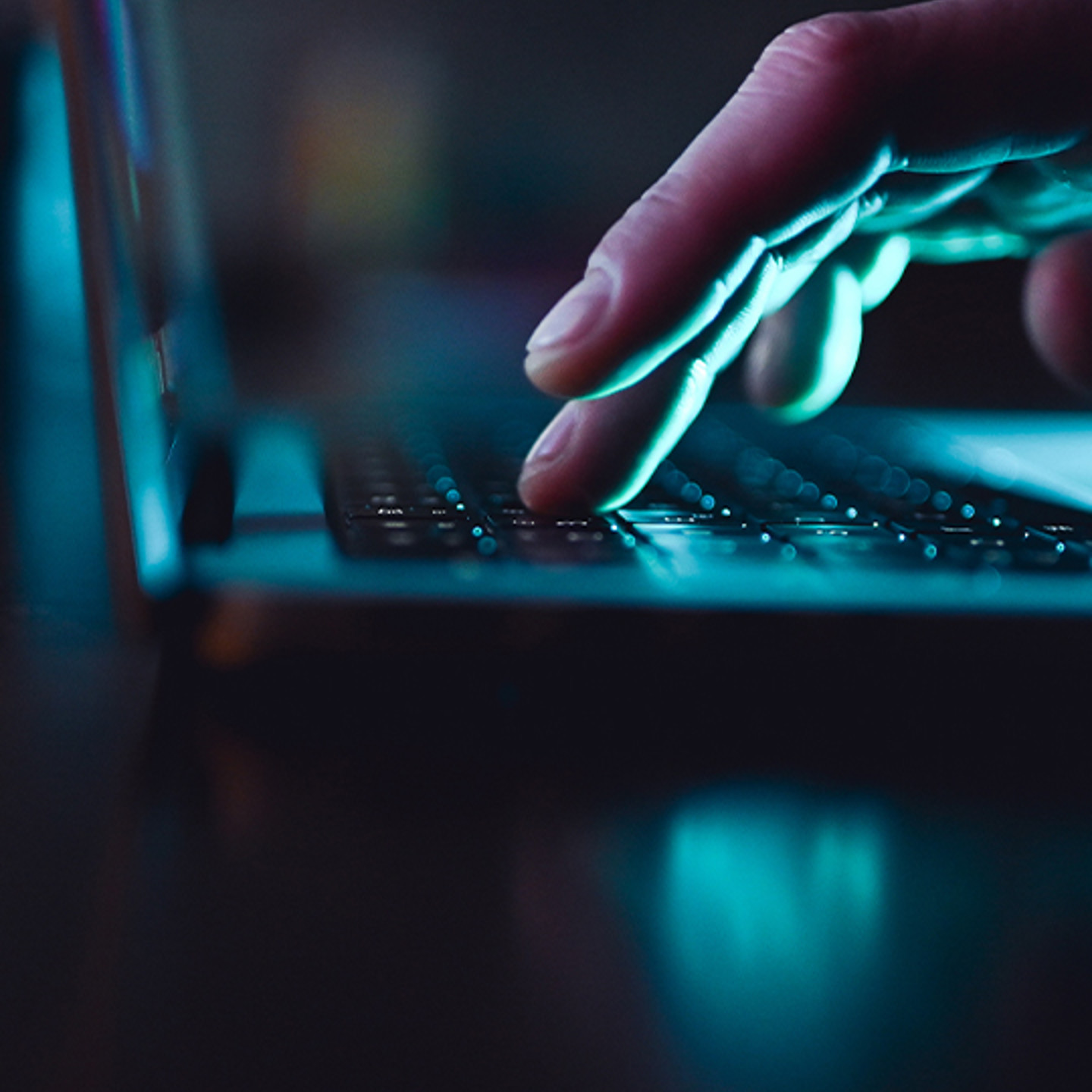 M Files Portrait 3 hands typing on keyboard in dark