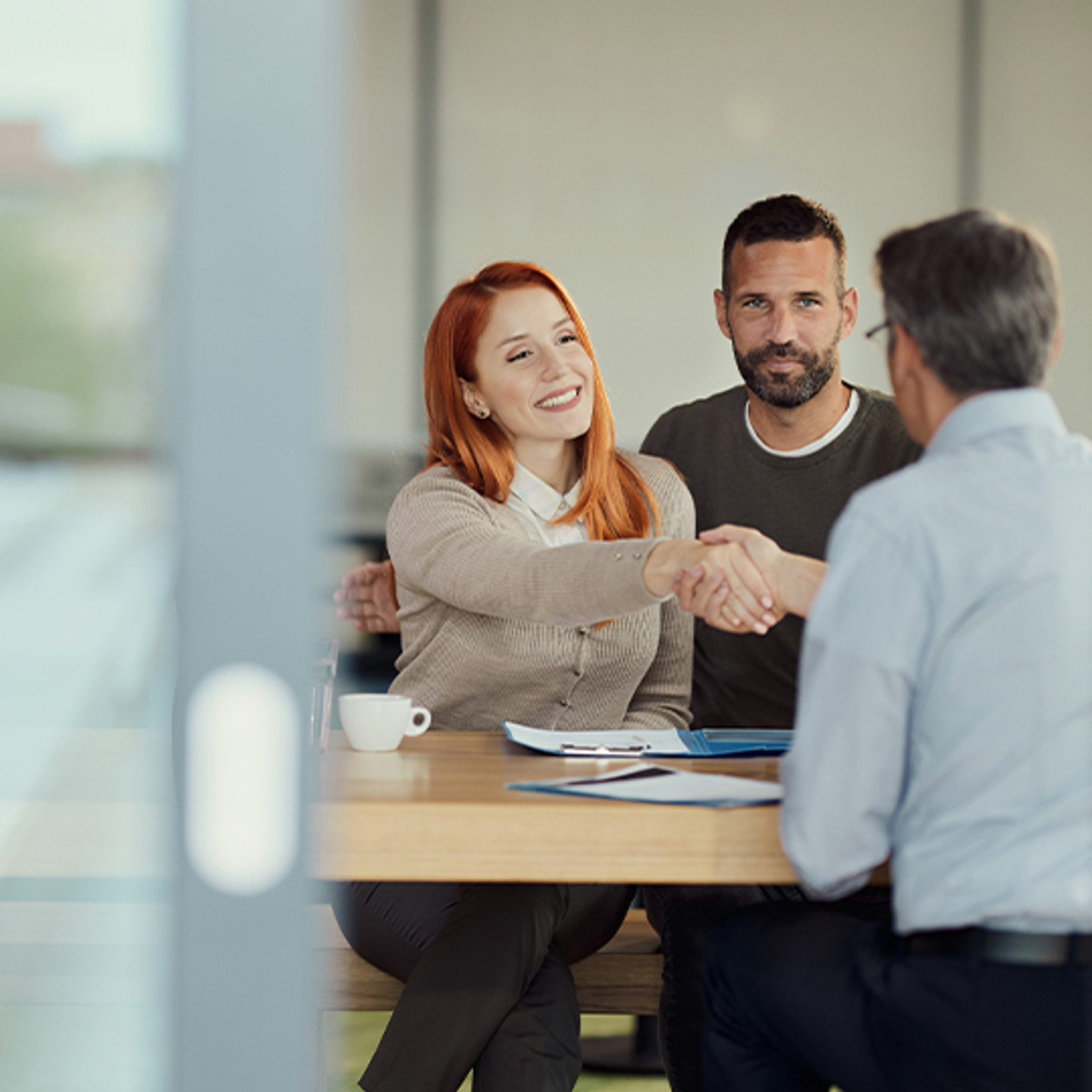 Openlending Portrait 3 people shaking hands