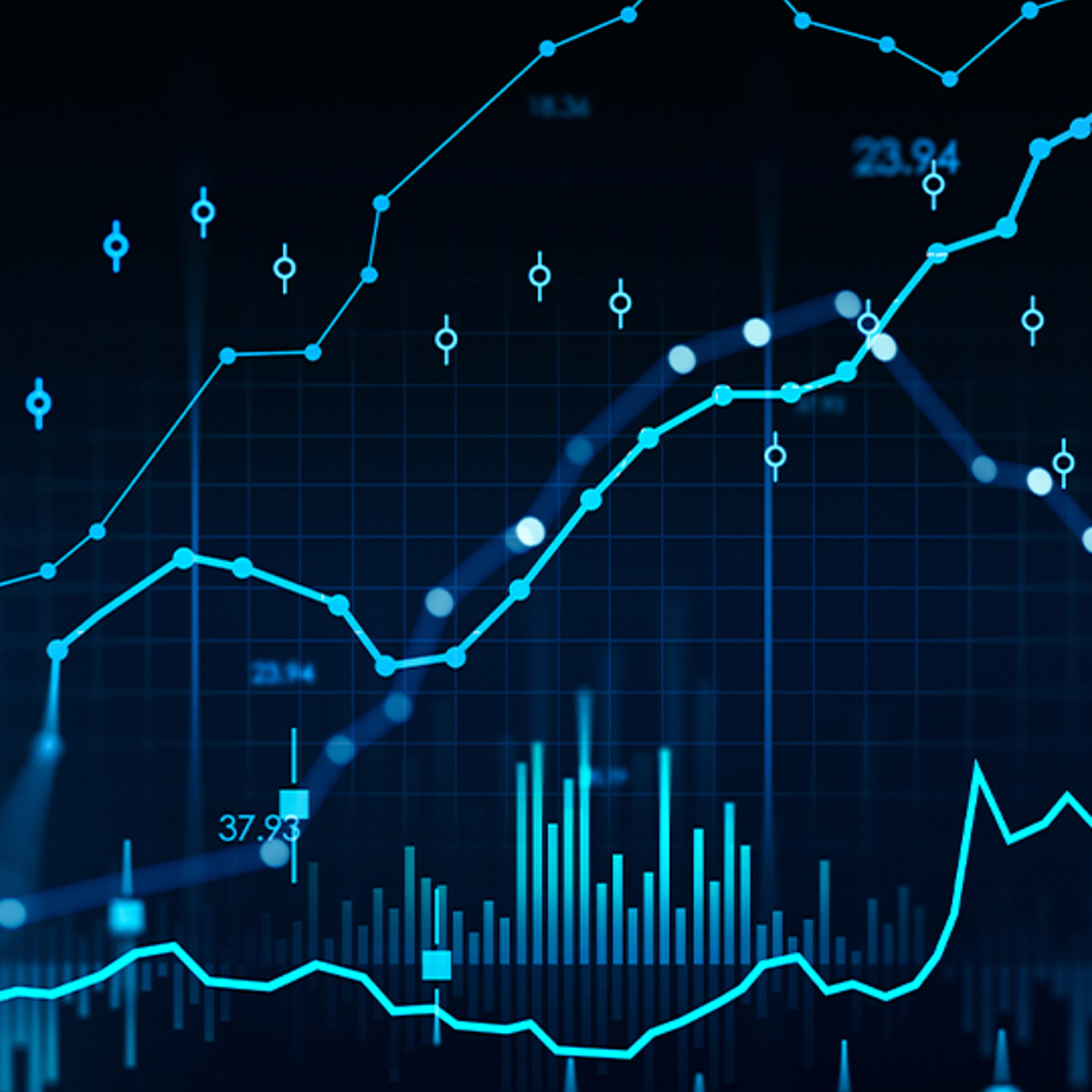 Cube Portrait 2 tech graphic of charts