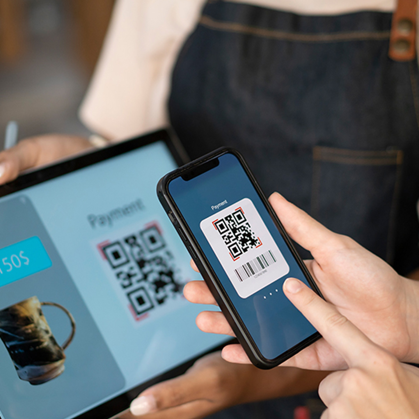 NMI Portrait 1 phone scanning QR code