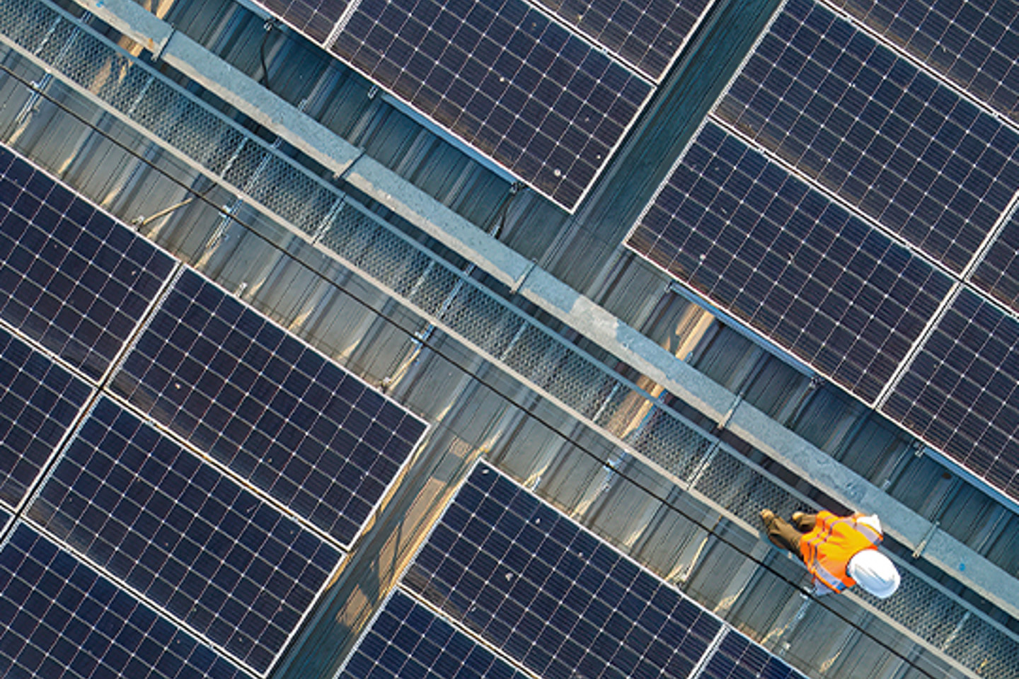 Irth Portrait 1 aerial view of solar panels