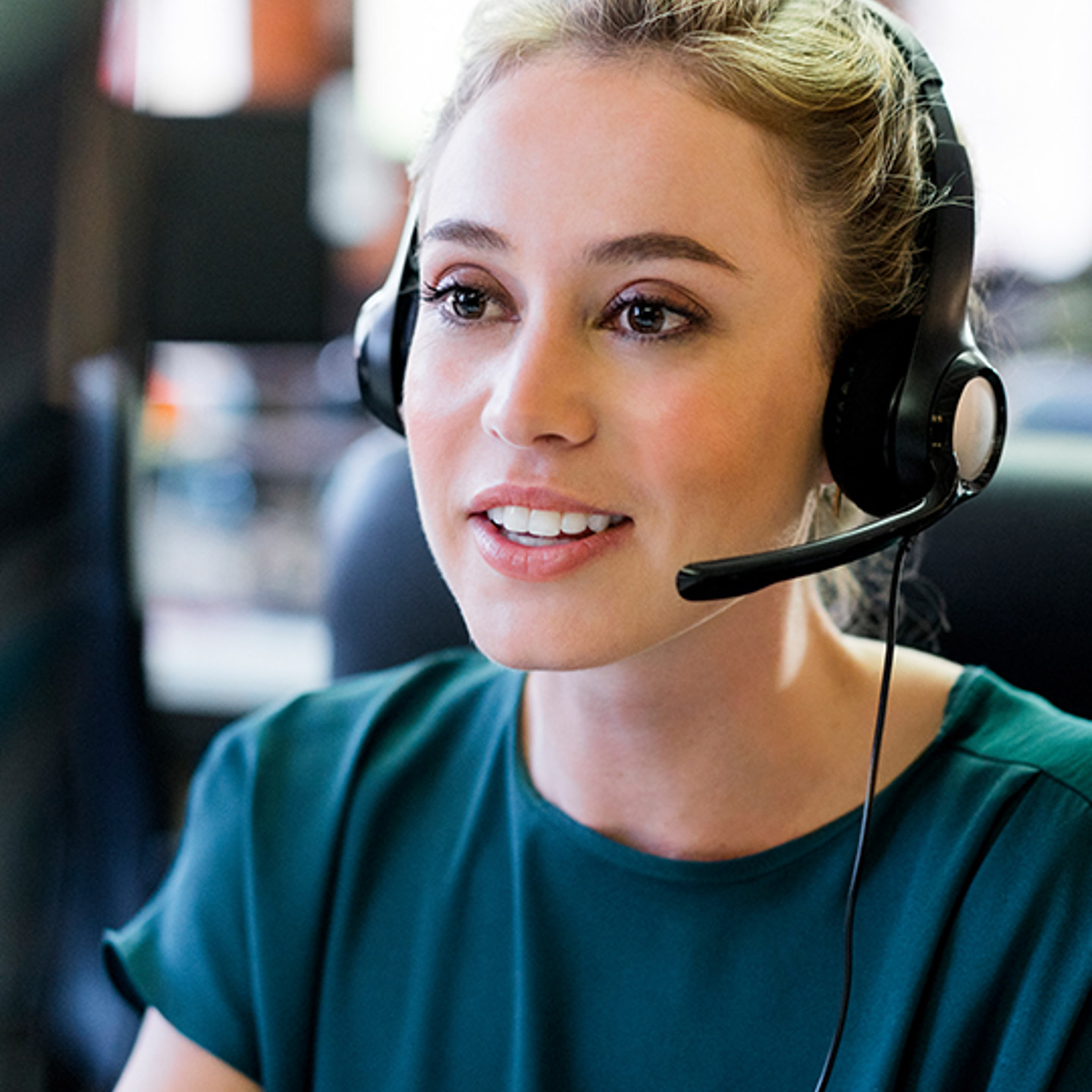 Anywhere 365 Portrait 1 woman with headset on