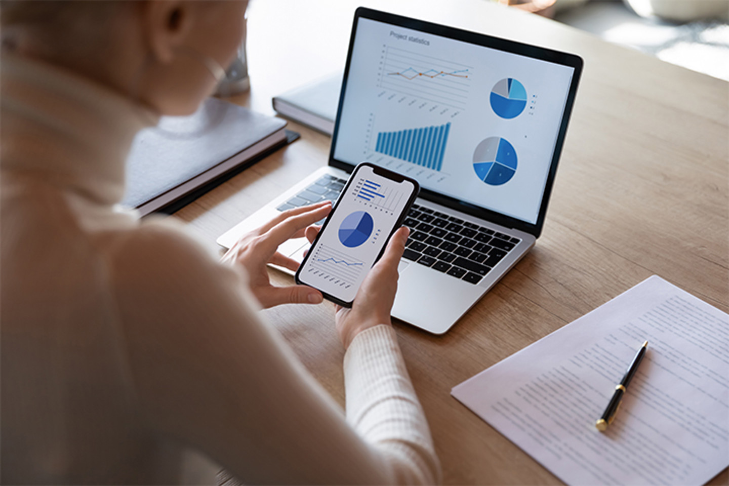 Sureprep Landscape 2 charts on laptop and phone